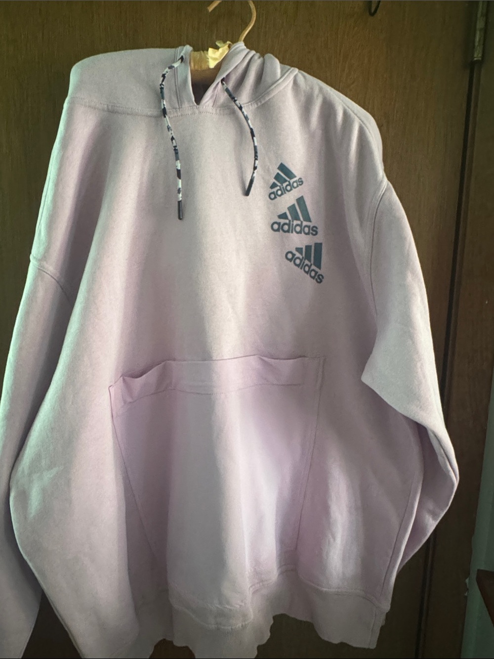 adidas Lavender Pullover Hoodie with Triple Logo